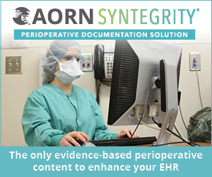 AORN Syntegrity - Perioperative Documentation Solution. The only evidence-based perioperative content to enhance your EHR.