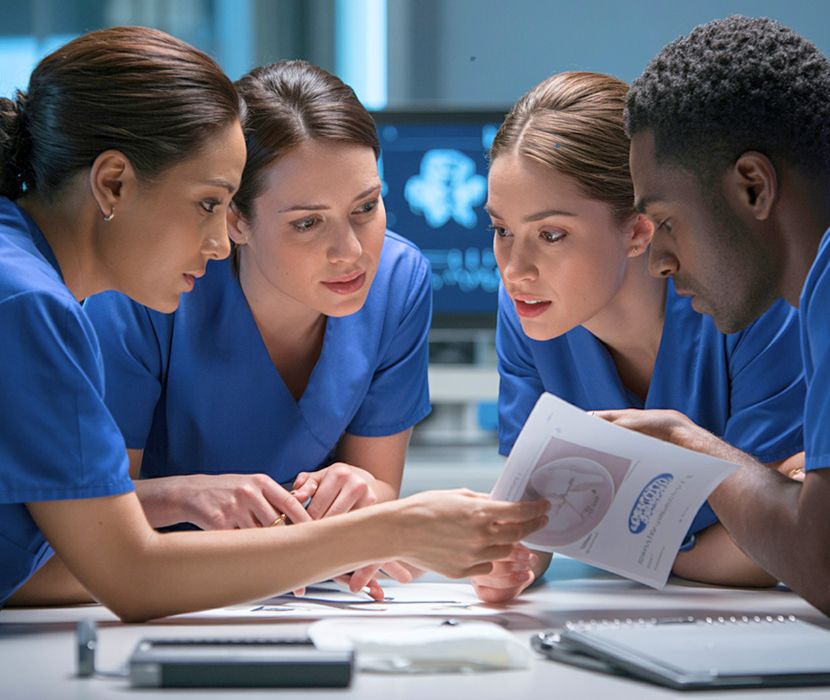 Call for Abstract Web Student nurses having a discussion around a table