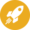 1-Faster_Launches_100x100 Graphic of Rocket Icon
